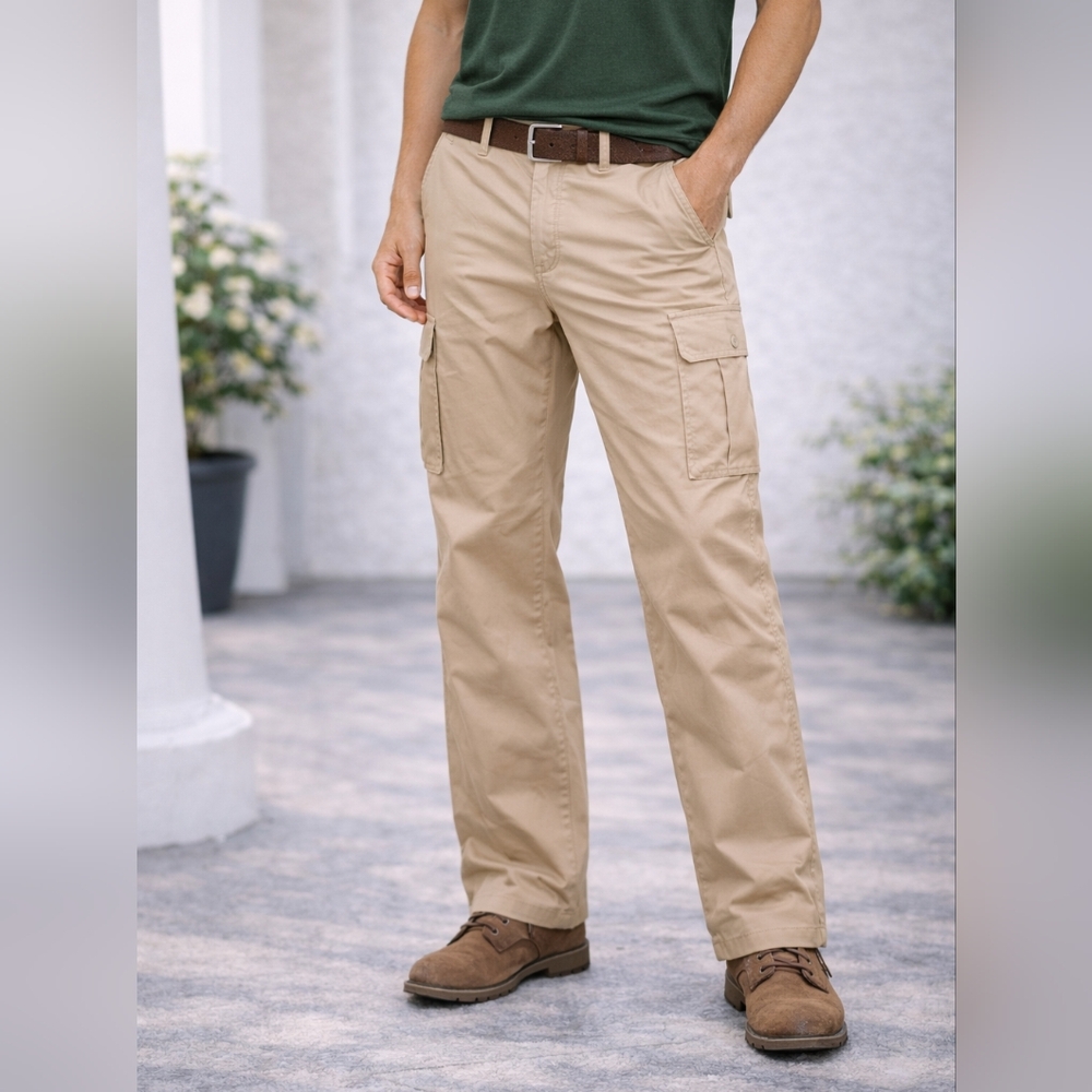 Old Skool Cargo Pants Khaki with Belt – Size 34 (NWT)